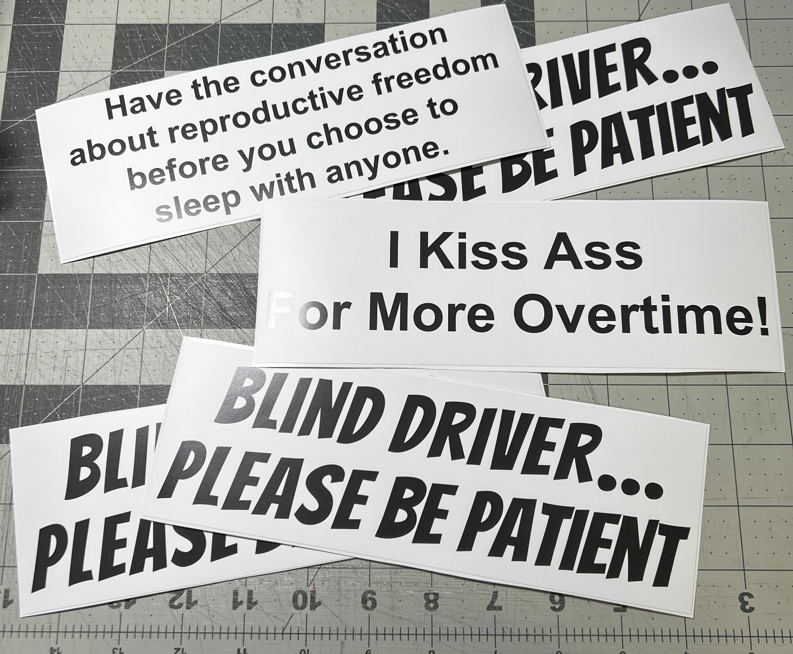 Order your own Custom Bumper Sticker - Say Anything You Want! - Black and White gallery