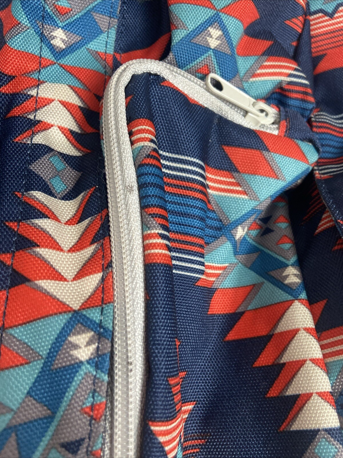 KAVU Rope Sling Bag Aztec Print Pattern Blue, Red, Gray, Teal 4