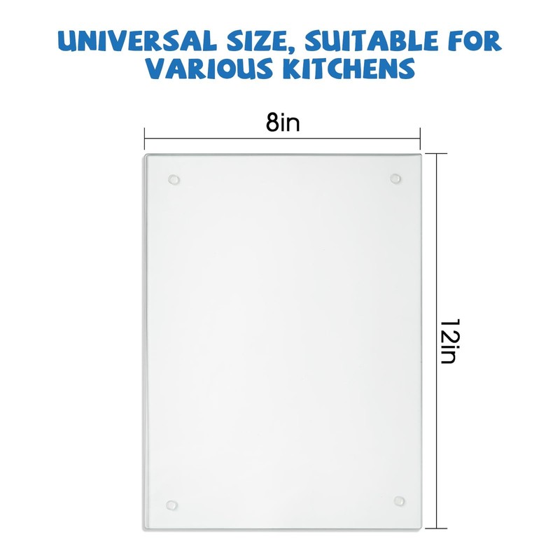 Small Glass Cutting Board,Clear Tempered Glass for Kitchen 1 Pcs (8"x12") gallery
