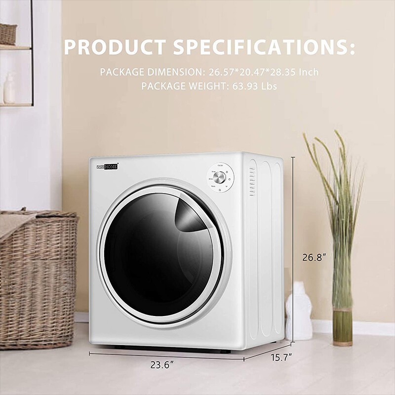 2.6 cu.ft 9lbs Electric Portable Four-Function Clothes Laundry Dryer Machine gallery