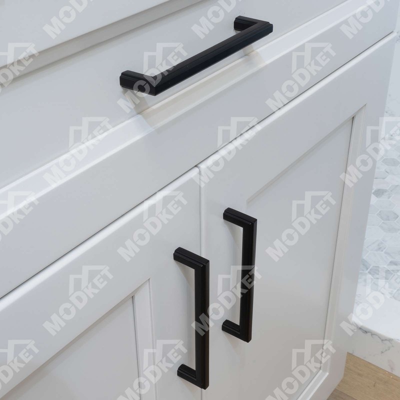 Solid Matte Black Cabinet Pulls Knobs Handles Kitchen Bath Drawers Hardware gallery