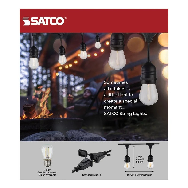 24Ft - LED String Light - Includes 12-S14 bulbs - 2200K - 120Vs gallery