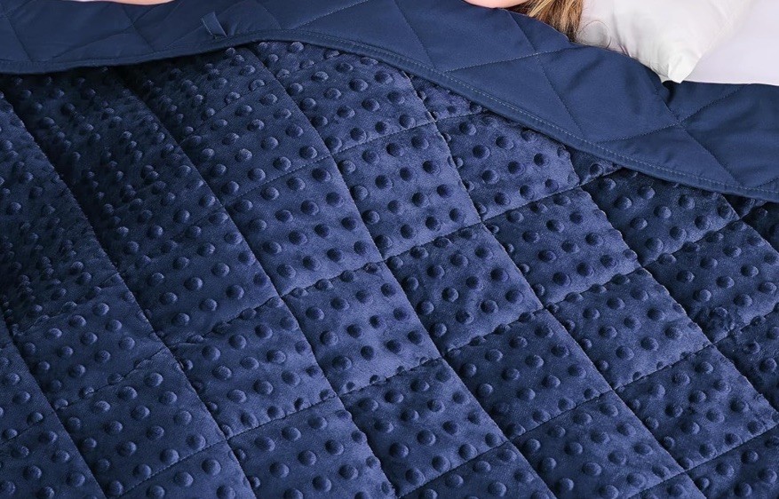 🔥1x Weighted Blanket Kid 5 Pounds Fleece Throw 36*48-5lbs, Navy Blue gallery
