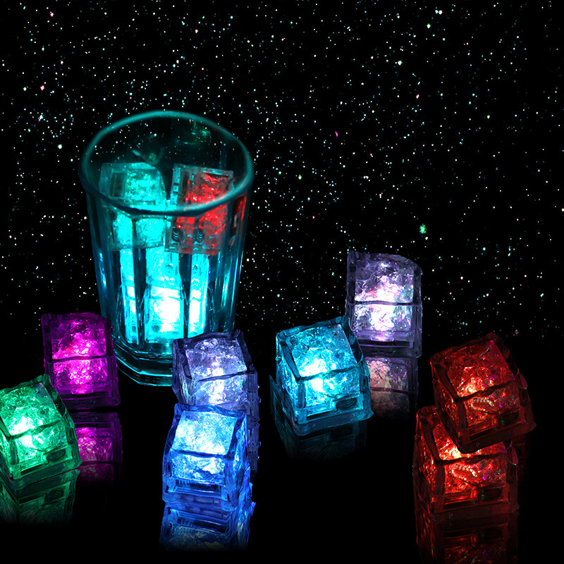 48pcs Glowing LED Ice Cubes Flash Light For Party Bar Drinks Wine Glass Decorate gallery