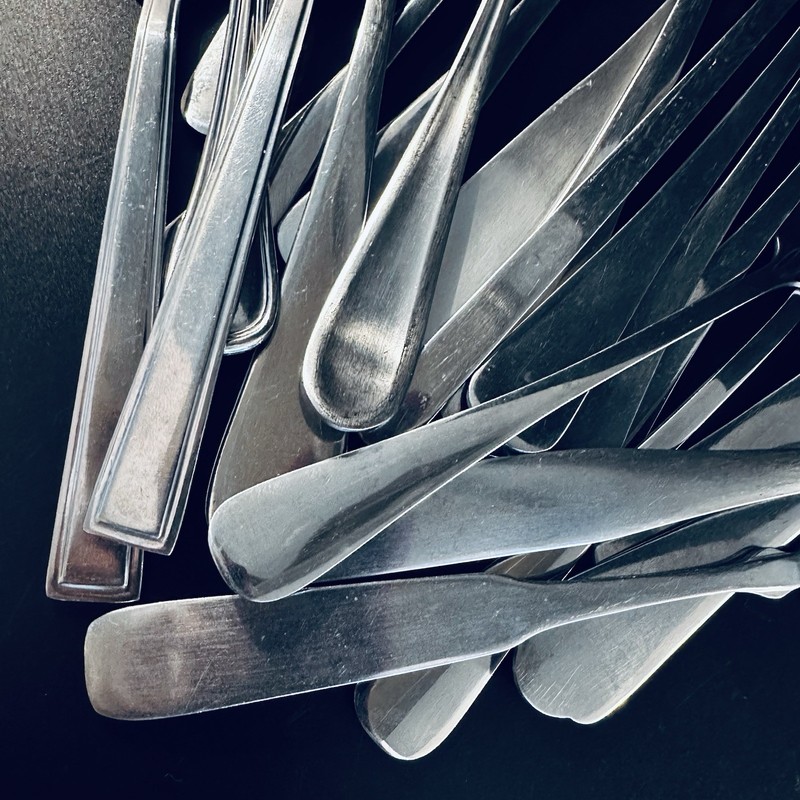 20 Stainless Flatware Salad Forks SIMPLE SOLID Mixed Lot Mismatch Wedding Extras gallery