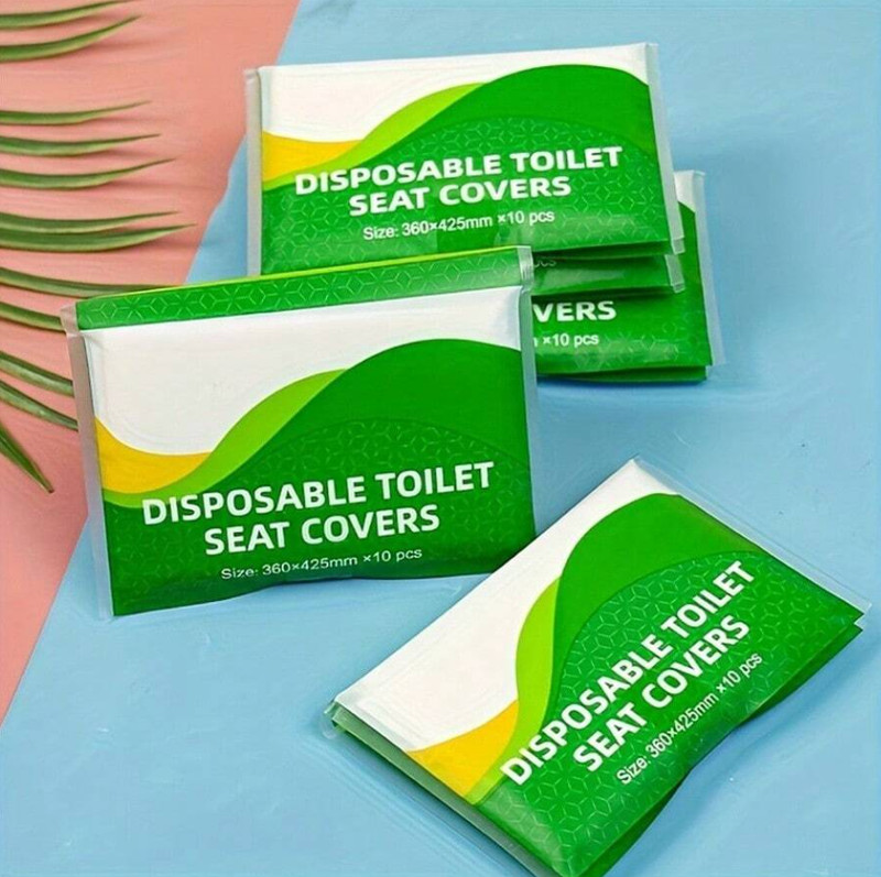 10pcs Flushable Disposable Toilet Seat Covers – Travel-Friendly & Hygienic Use gallery