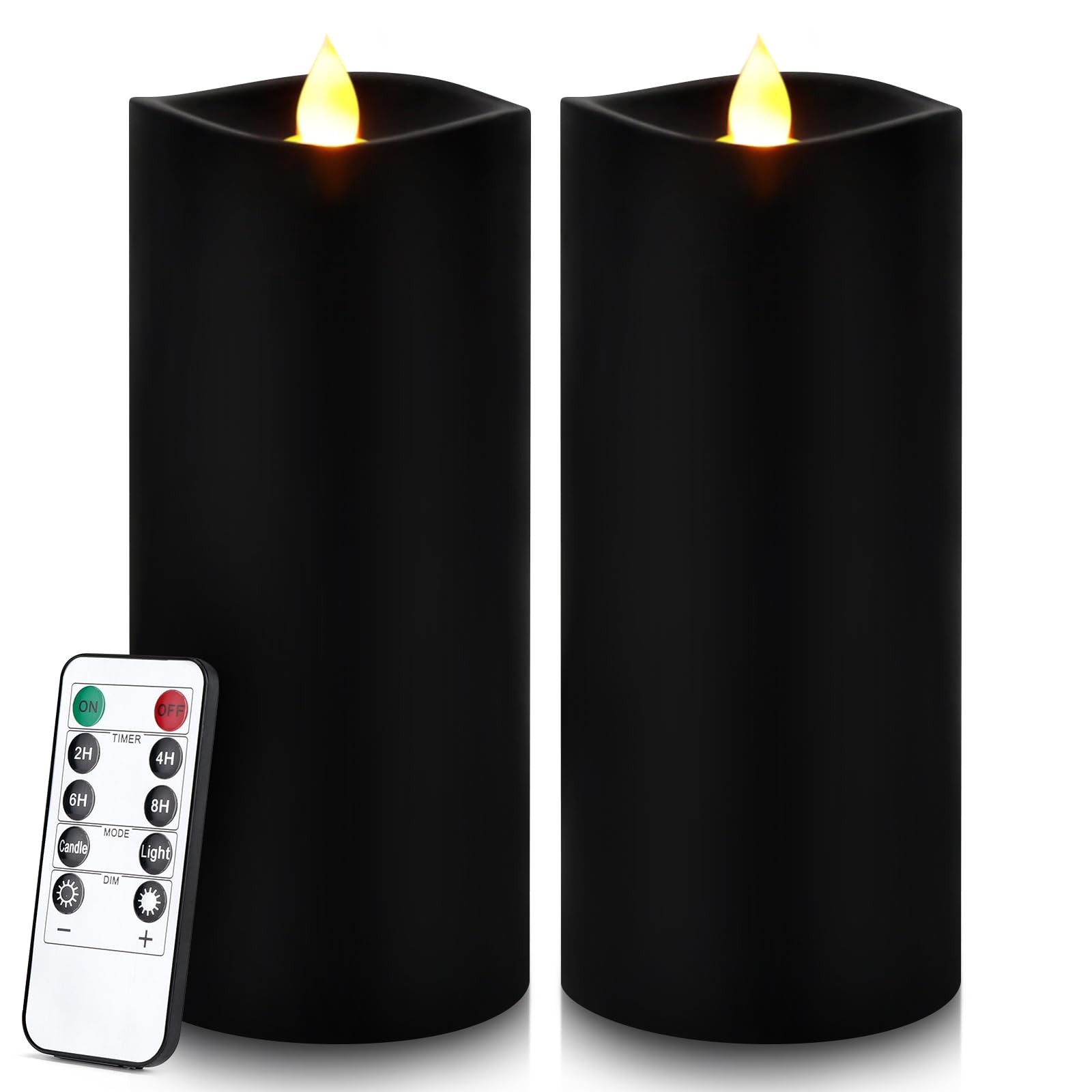 7x3 Inch Flameless Flickering Flame LED Candles Battery Operated Remote 2 PCS gallery