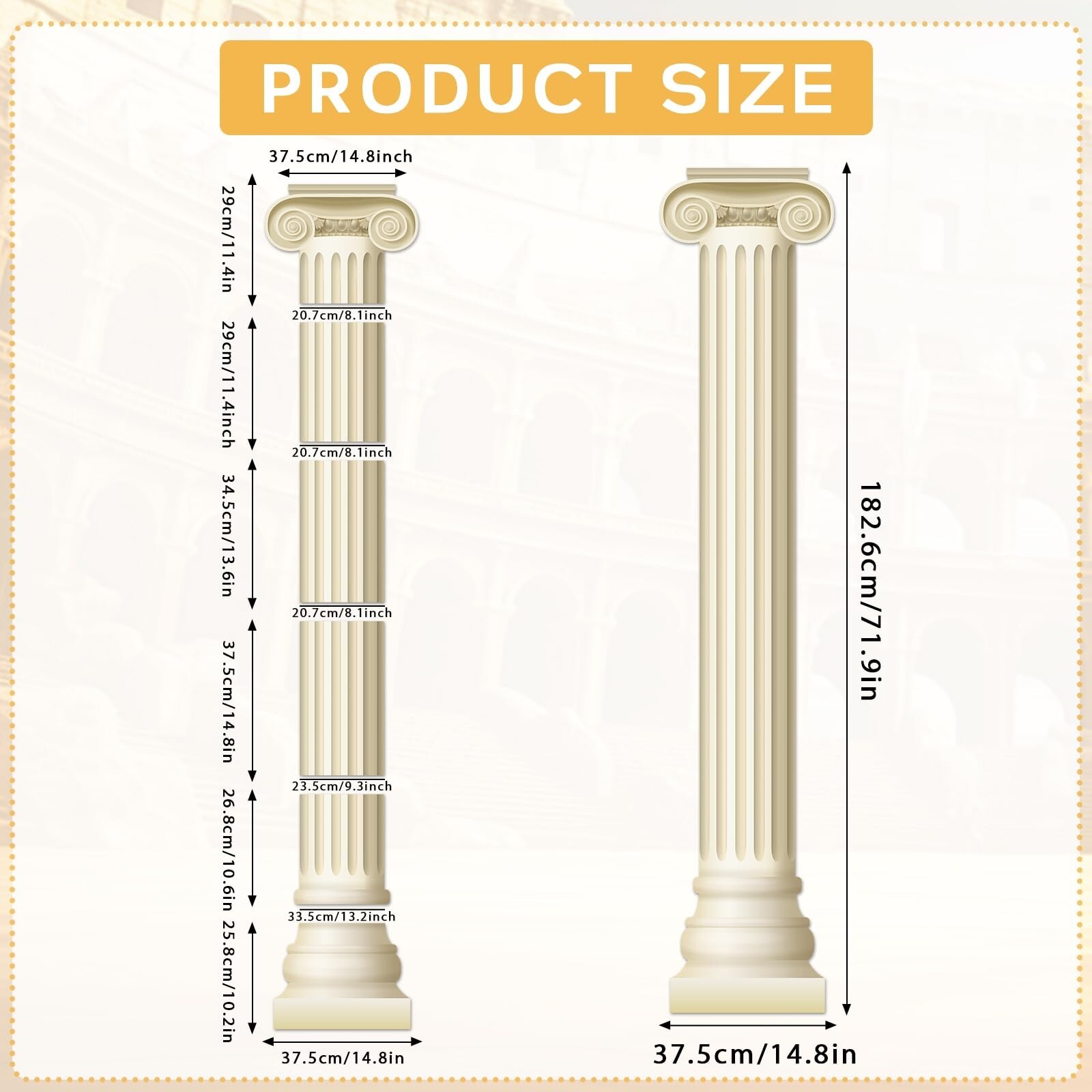 2Pcs Greek Columns Cardboard Pillars Cutouts Ancient Greek Party Decor for Bi... gallery