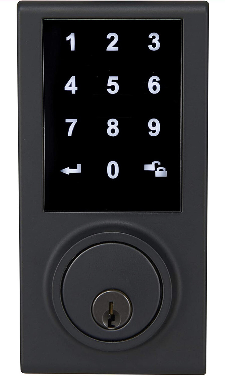 Amazon Basics Grade 3 Electronic Touchscreen Deadbolt Door Lock, Matte Black gallery