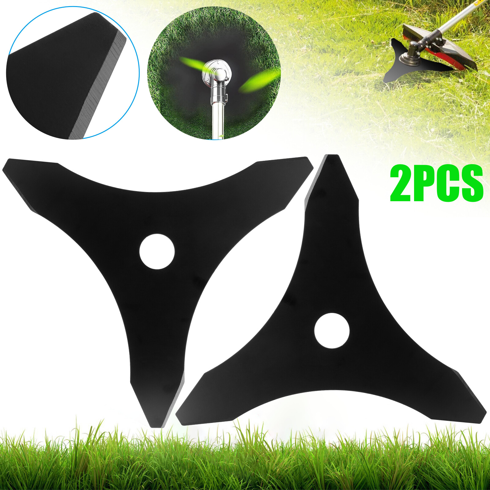 2Pcs 10" x 3Teeth Steel Brush Cutter Trimmer High Hardness Lawn Weed Eater Blade gallery