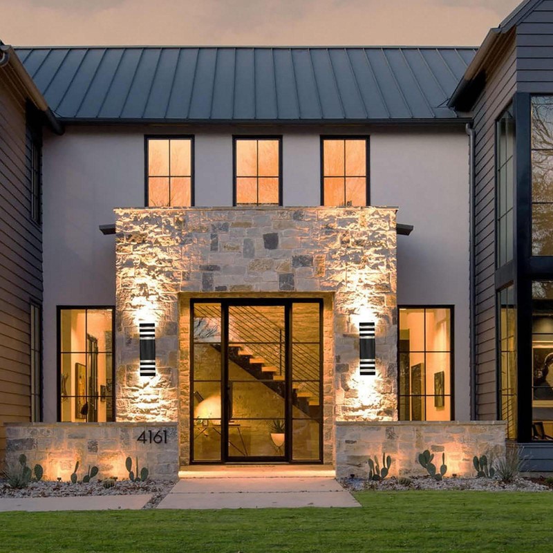 2pcs Modern Exterior LED Wall Light Sconce Outdoor Lights Porch Up Down Fixtures gallery