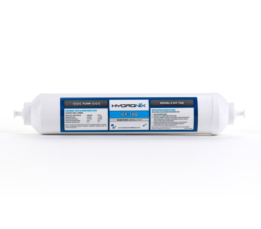 3 PACK Reverse Osmosis Post Fridge GAC Carbon Inline Water Filters 1/4" QC Ports gallery