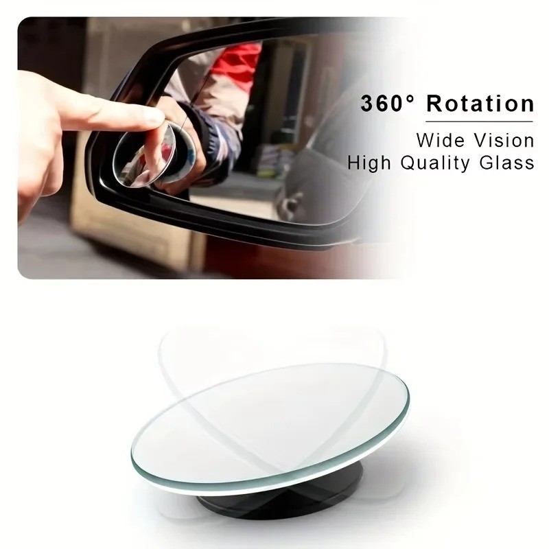 Car Blind Spot Convex Mirror 360° Wide Angle Adjustable Rear View Mirror gallery