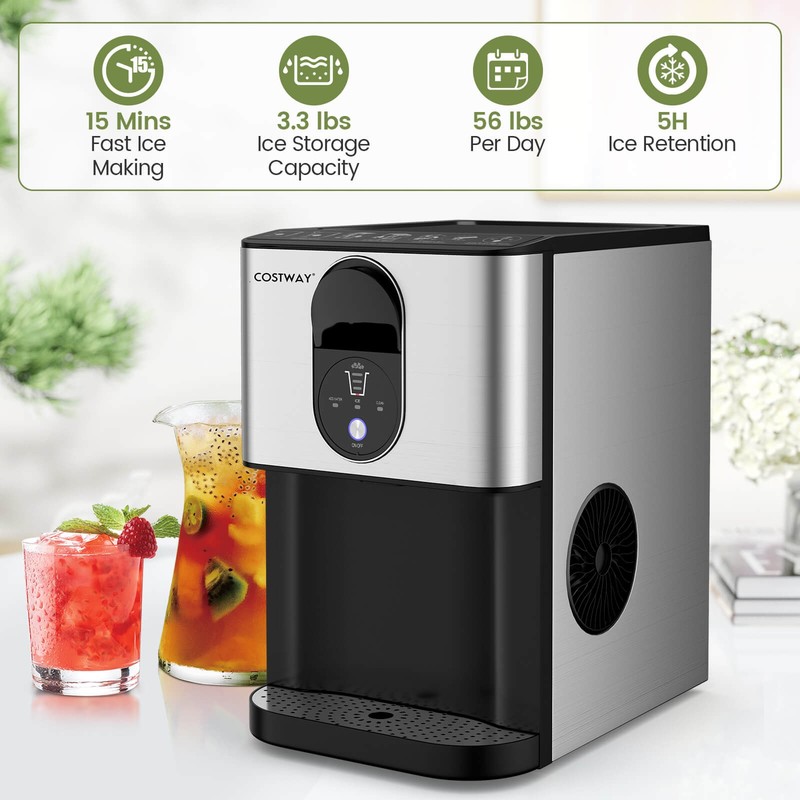 Self Dispensing Nugget Ice Maker Countertop with Soft Chewable Pellet Ice Cubes gallery