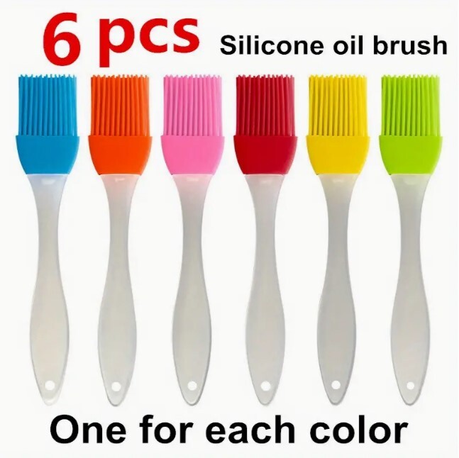 6Pcs Silicone Basting Pastry Barbecue oil Brush for BBQ Basting Kitchen Party US gallery