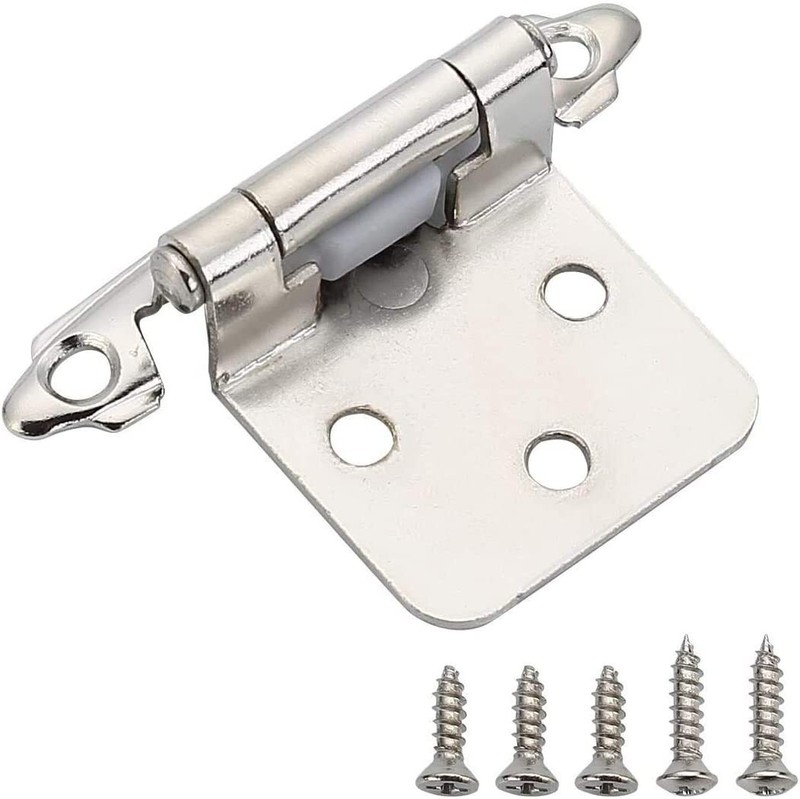 Brushed Satin Nickel Cabinet Hinges,50 Pack 25 Pairs 1/2" Overlay Self Closing gallery