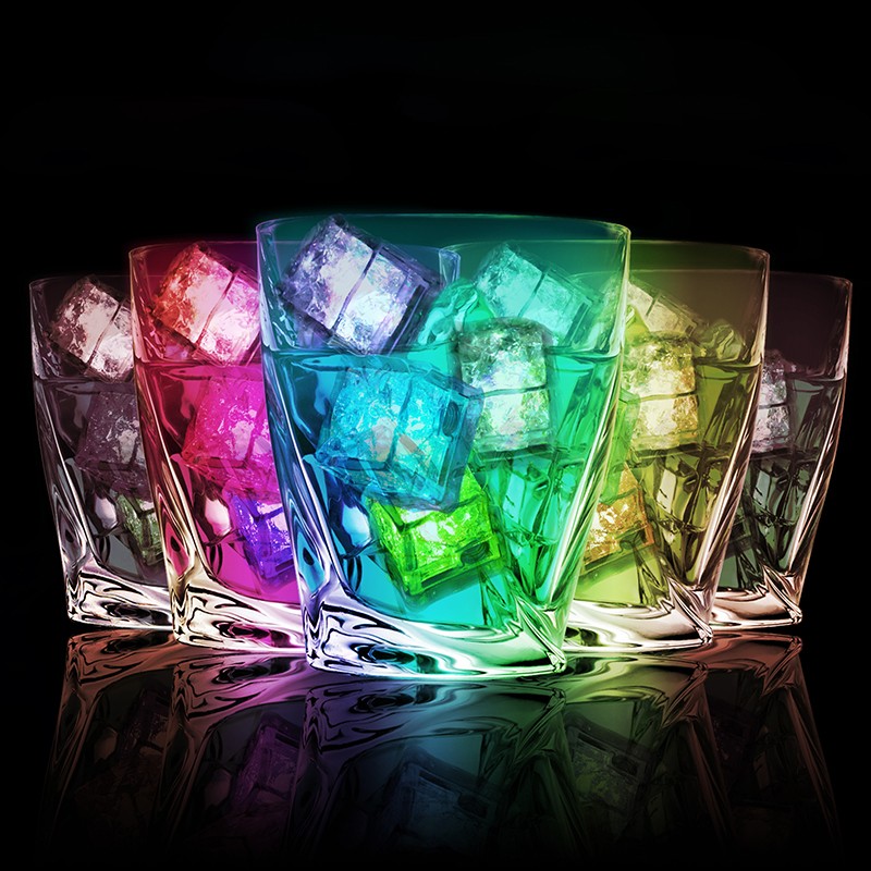 Light Up Ice Cubes, 4~96Pcs Multi Color LED Ice Cubes for Party Drinks Reusable gallery
