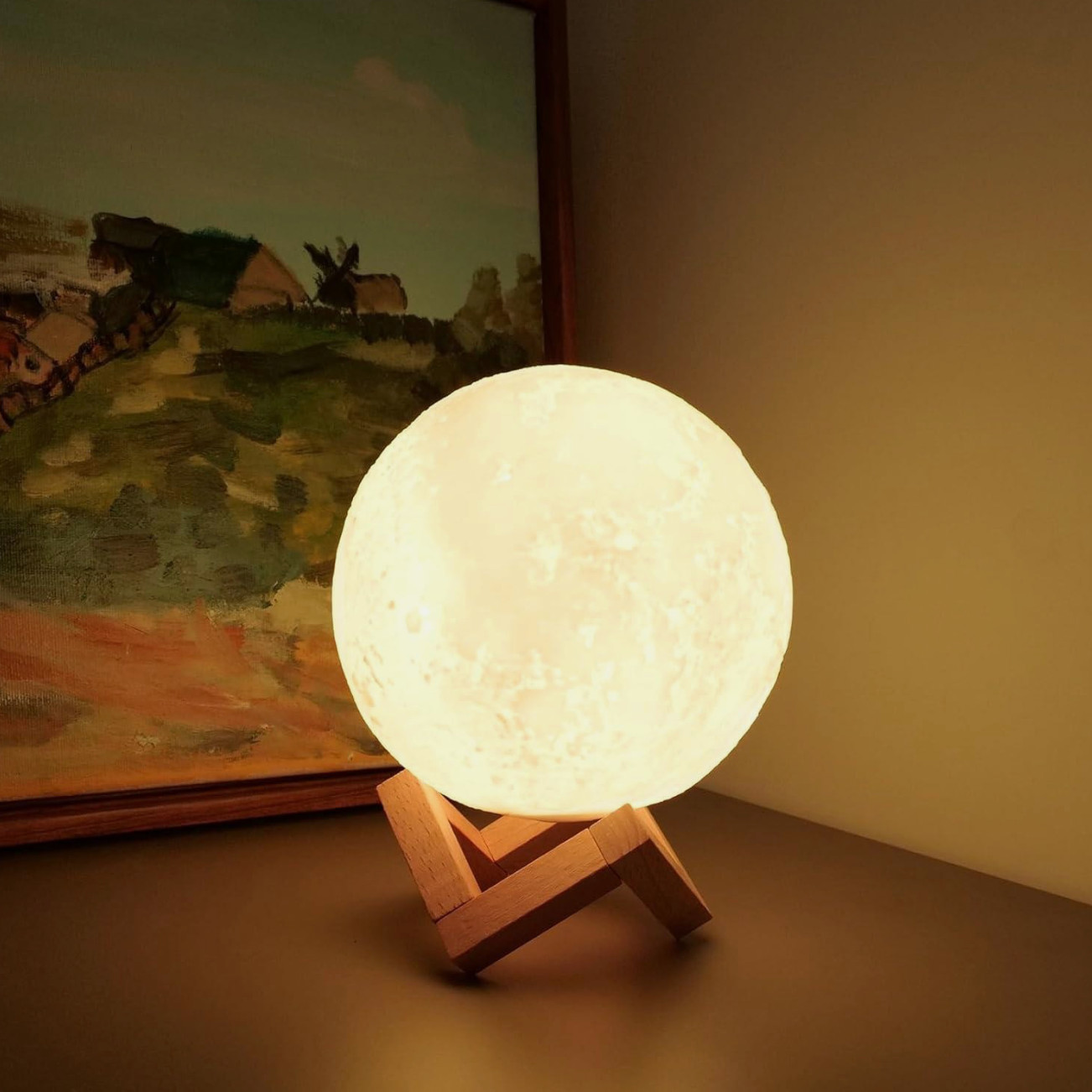 3D Printing Moon Lamp 1W USB LED Night Light Moonlight Changing Remote gallery