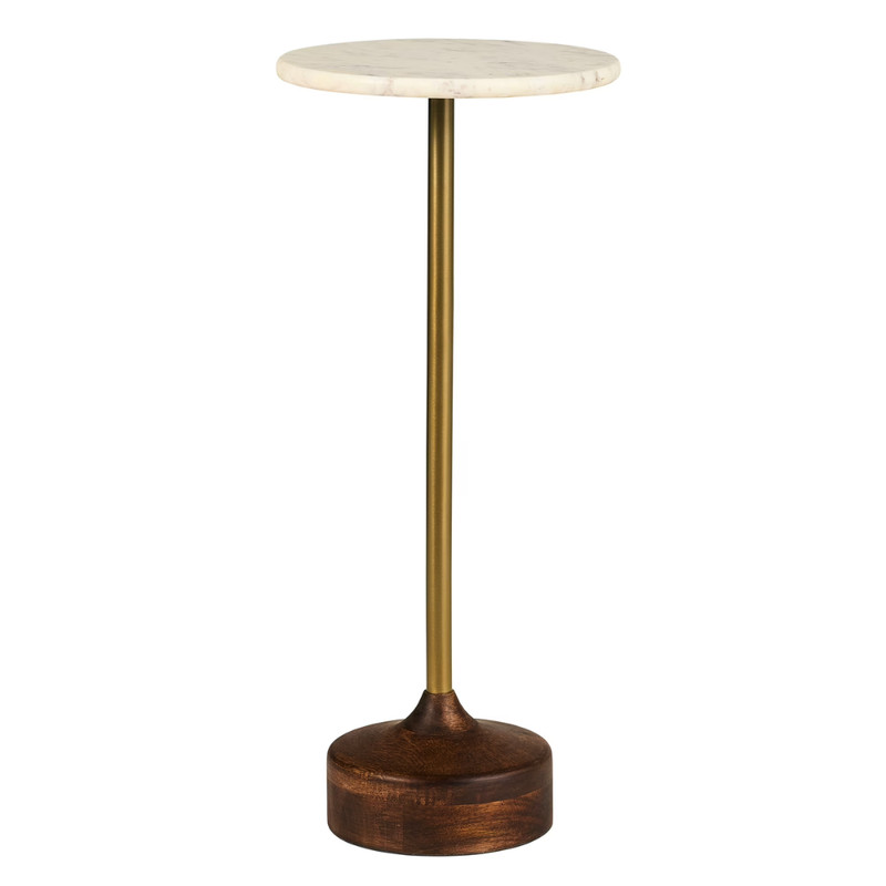 Better Homes & Gardens Aster Drink Table, Marble Top Modern Gold Accent Table gallery