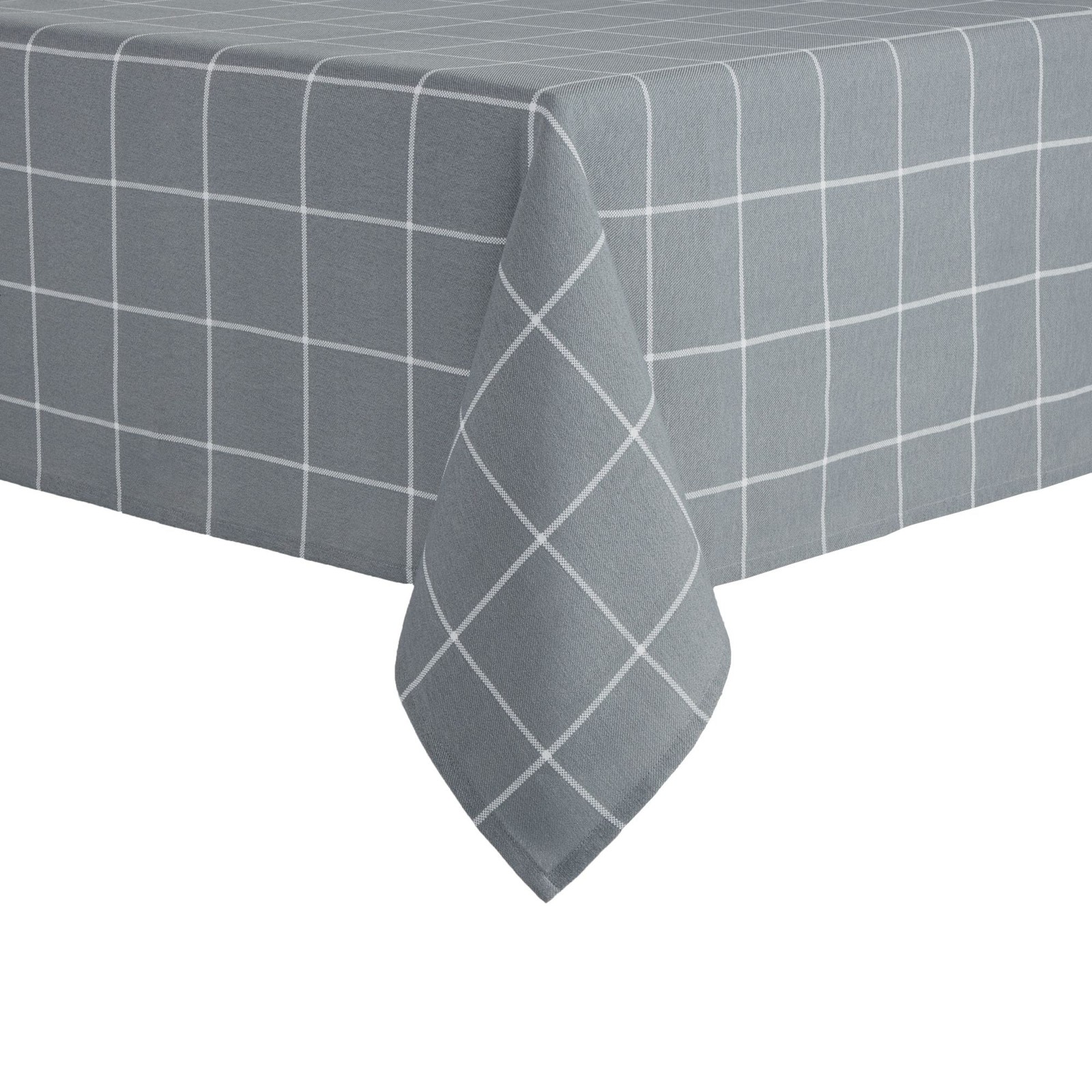 Windowpane Fabric Tablecloth Grey 60"W x 84"L Rectangle gallery