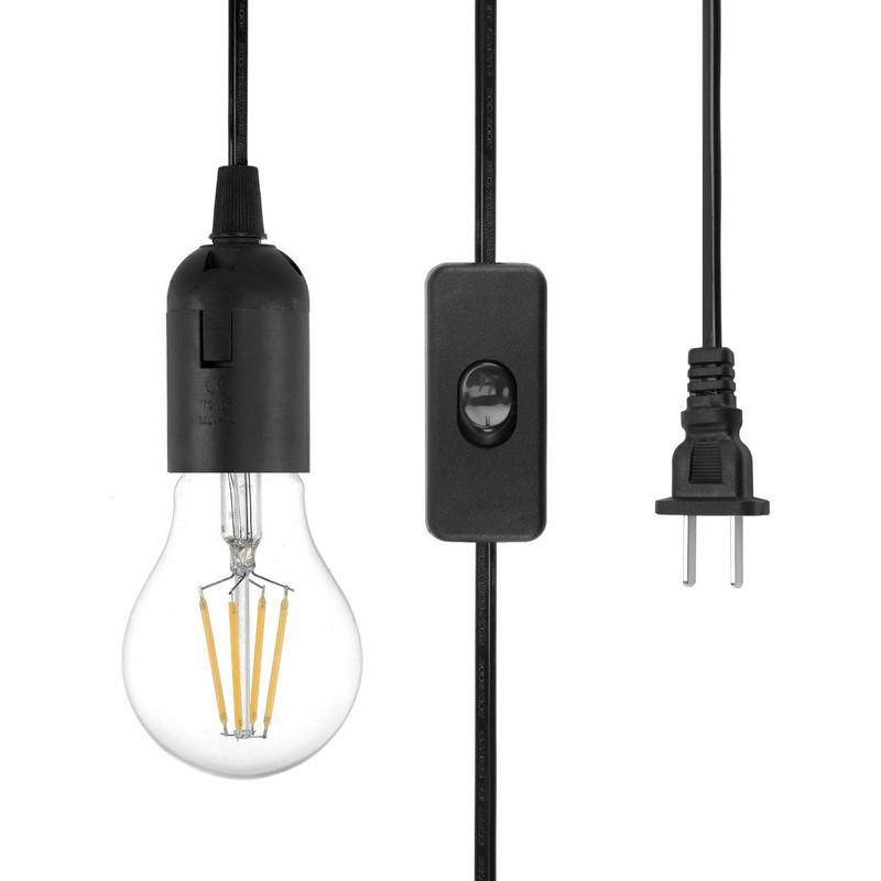 E26/E27 Light Bulbs Socket w/ Switch Extension Hanging Lantern Pendant Lamp Cord gallery