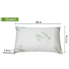 Bamboo Memory Foam Bed Pillow Queen King Size Hypoallergenic with Washable Cover