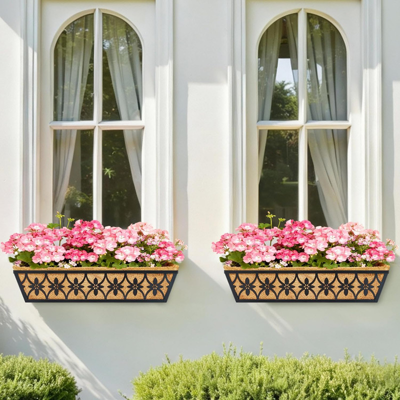 30 Inch Window Boxes Planters Railing Planter Box - 2 Pack Deck Railing Planter gallery
