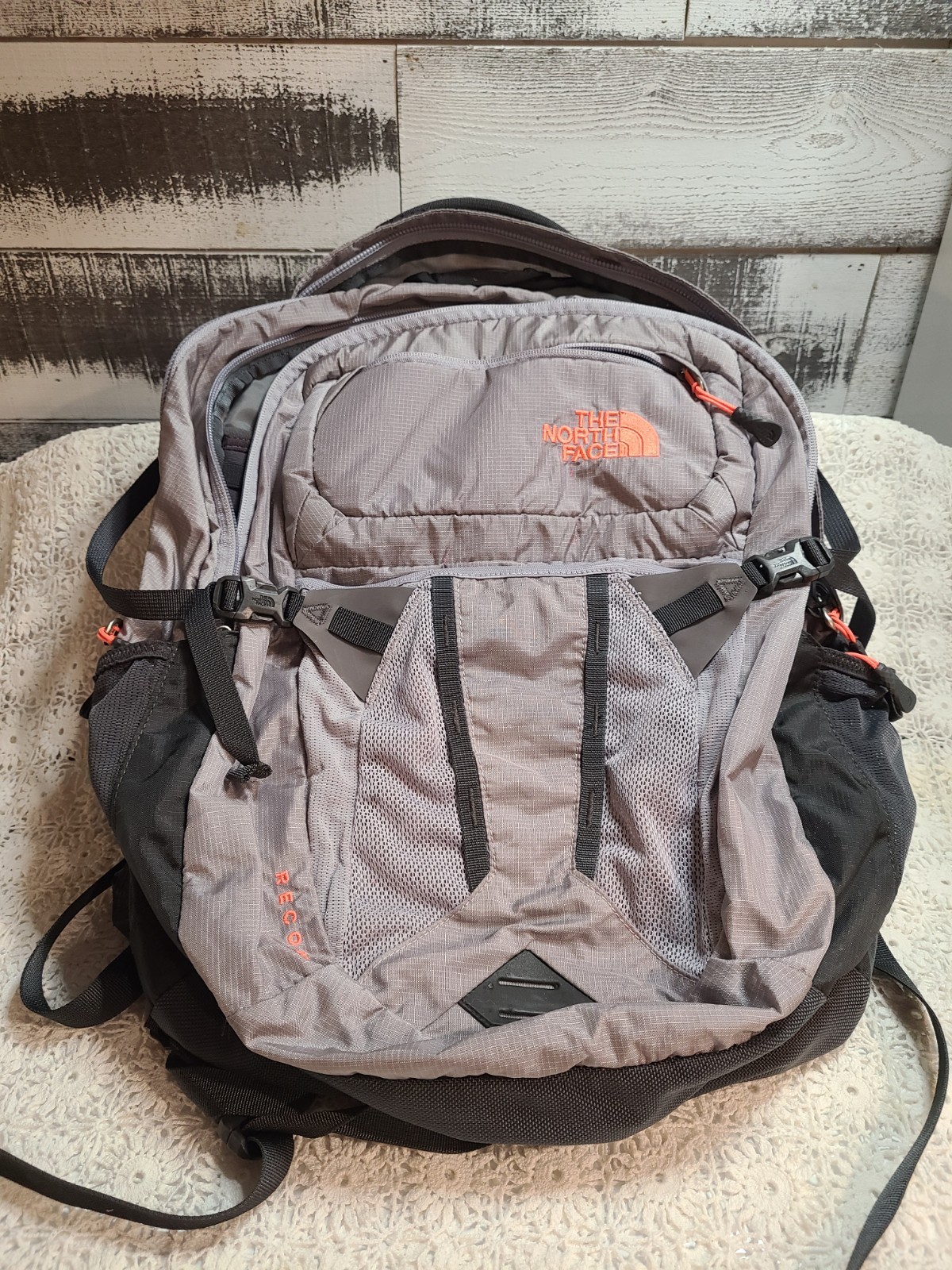 North Face Grey And Black Recon Backpack