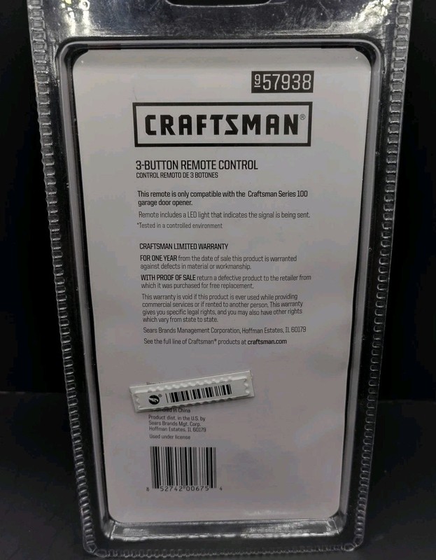 Craftsman 3 Button Remote Control #57938 Series 100 gallery
