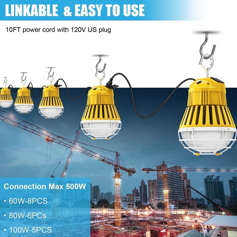 LED Linkable Temporary American Work Light CCT TUNABLE 5700K 277V 100W 80W 60W gallery
