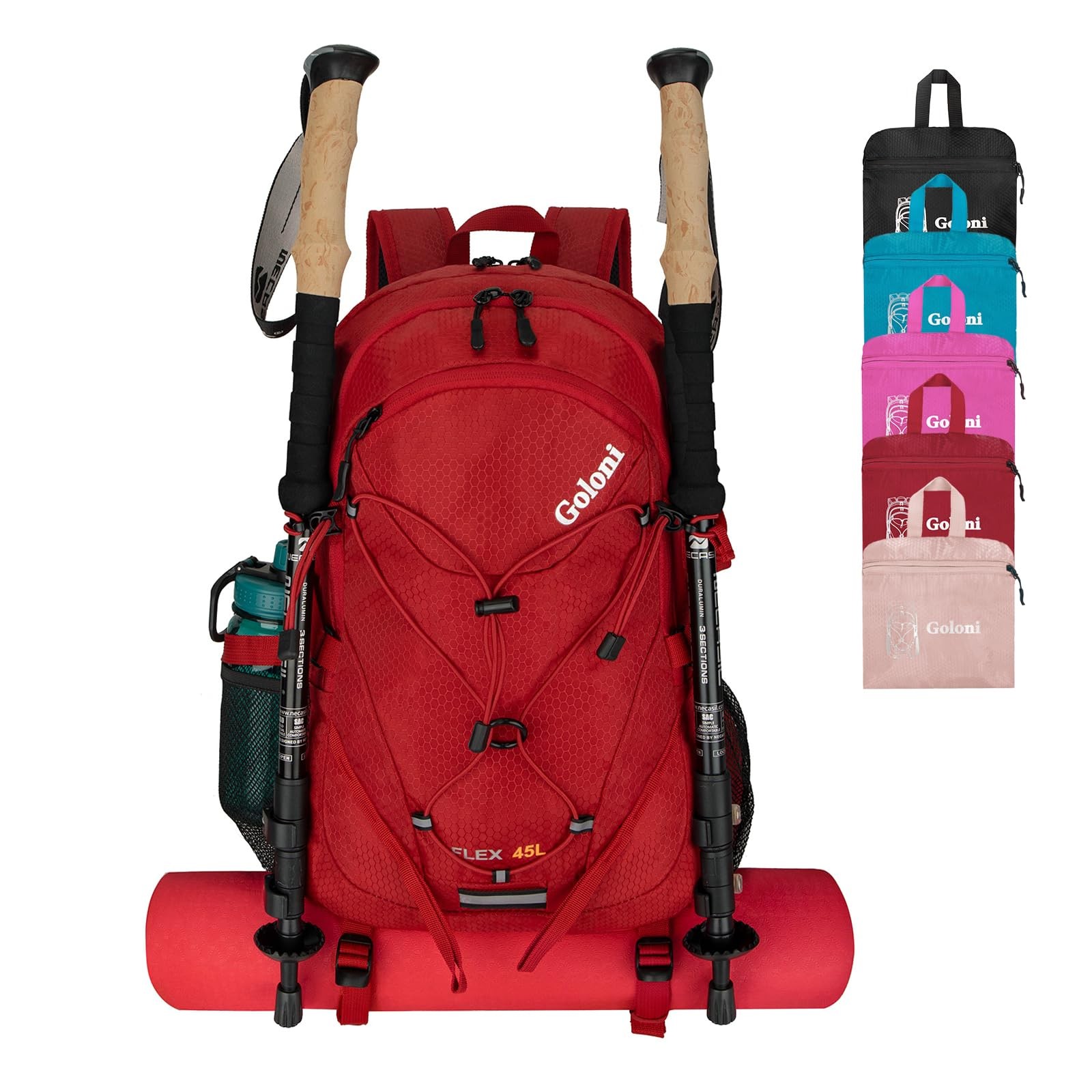 45L Hiking Backpack Lightweight Foldable, Waterproof Camping Backpack with Ra…