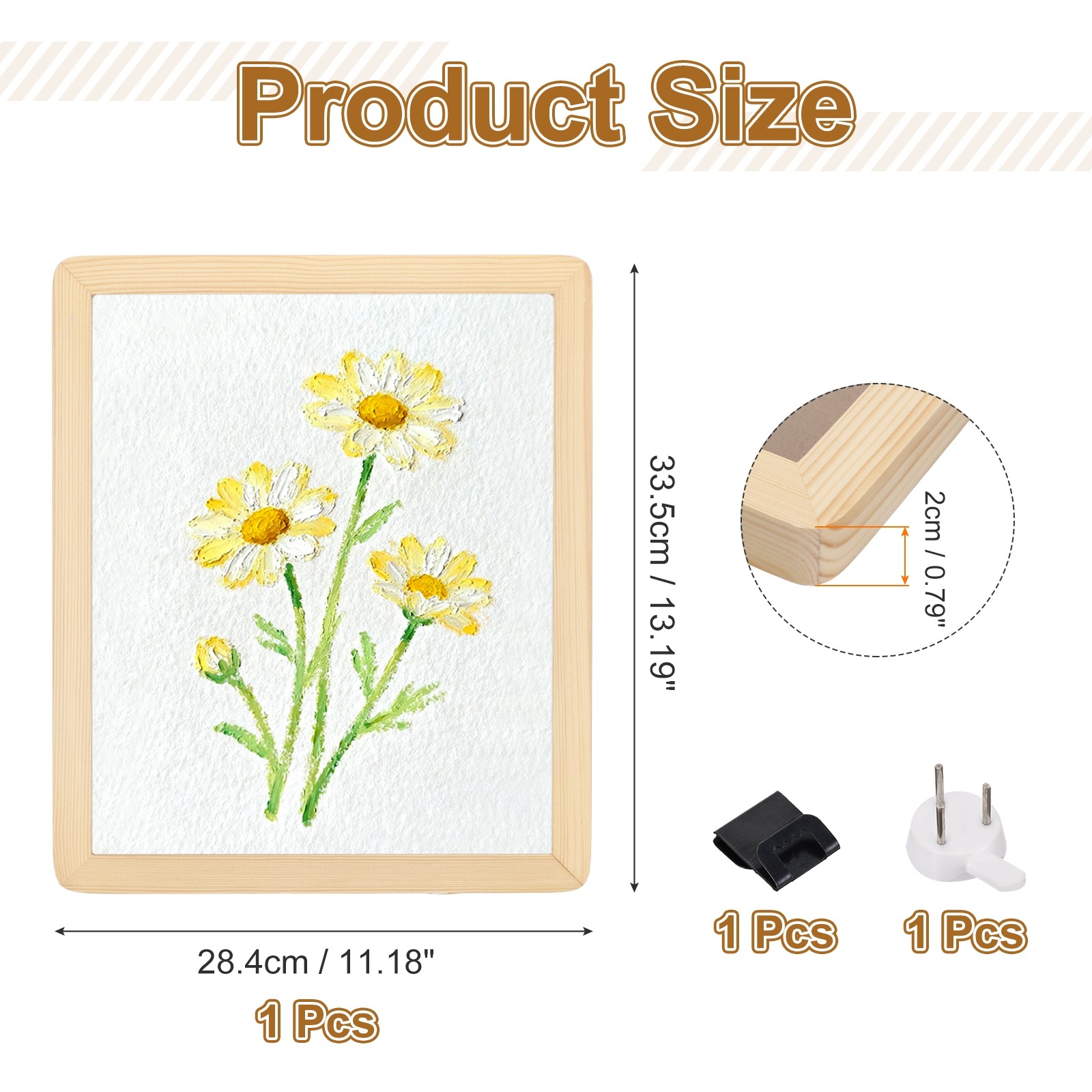 13.2x11.2" Natural Wood Color Rectangle Wood Photo Frame Rounded Corner Design gallery