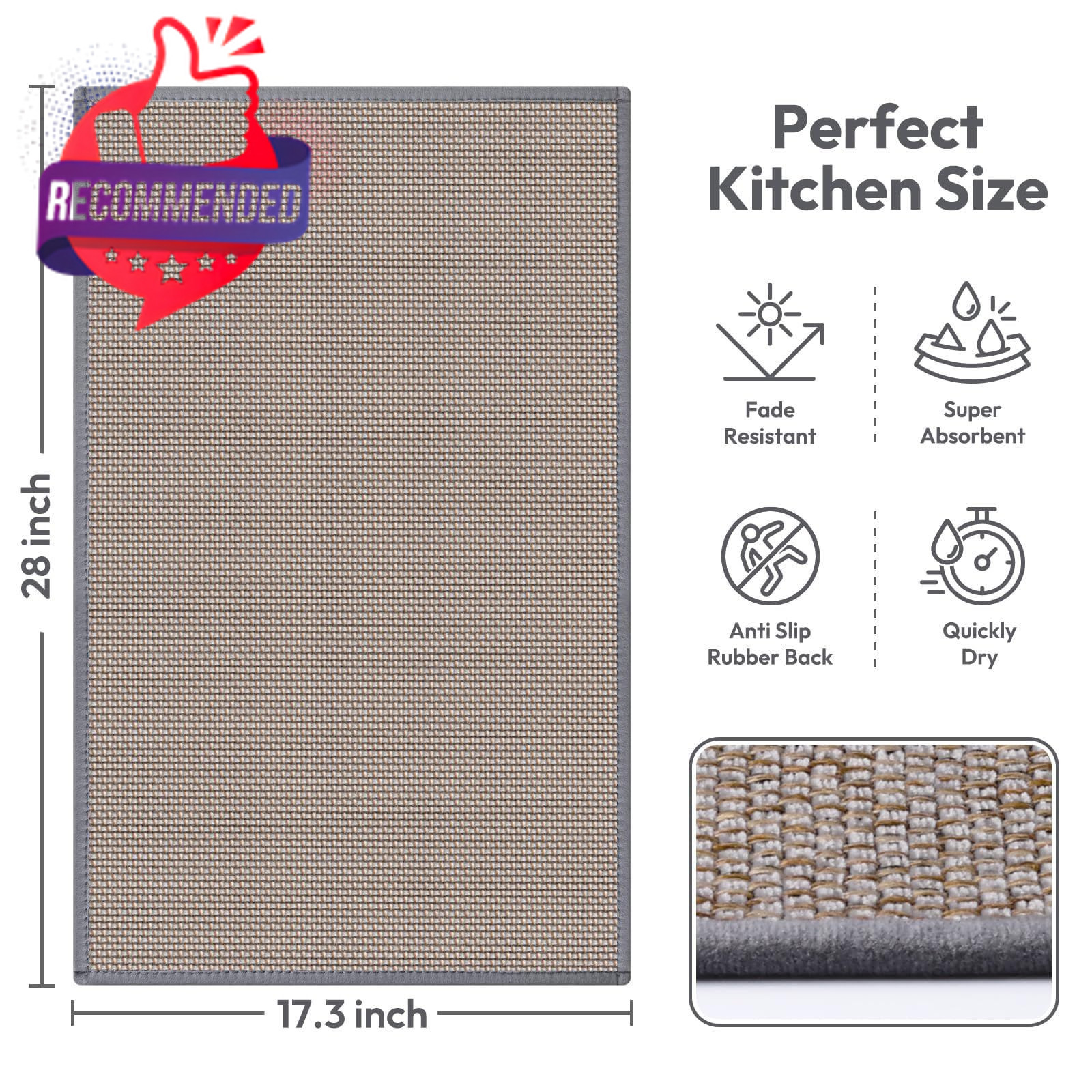 Kitchen Mats For Floor, Kitchen Rugs, Nonskid, Washable, Absorbent Kitchen gallery