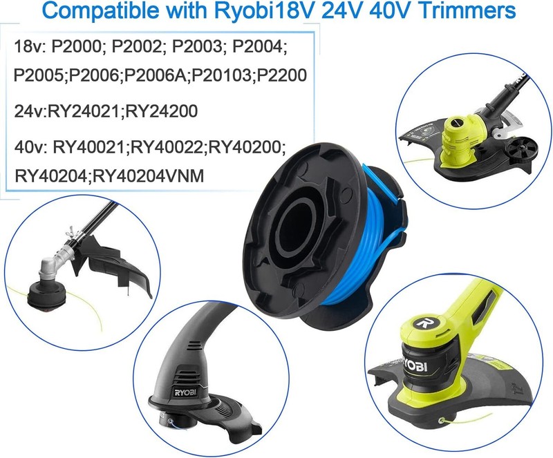 AC14RL3A Spool Line With AC14HCA Cap for Ryobi One+ 18/24/40V String Trimmer gallery