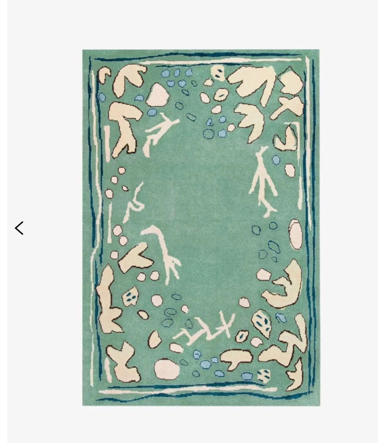 Hand Tufted Abstract Rug | Modern Pastel Blue & Green Animal Print Carpet gallery