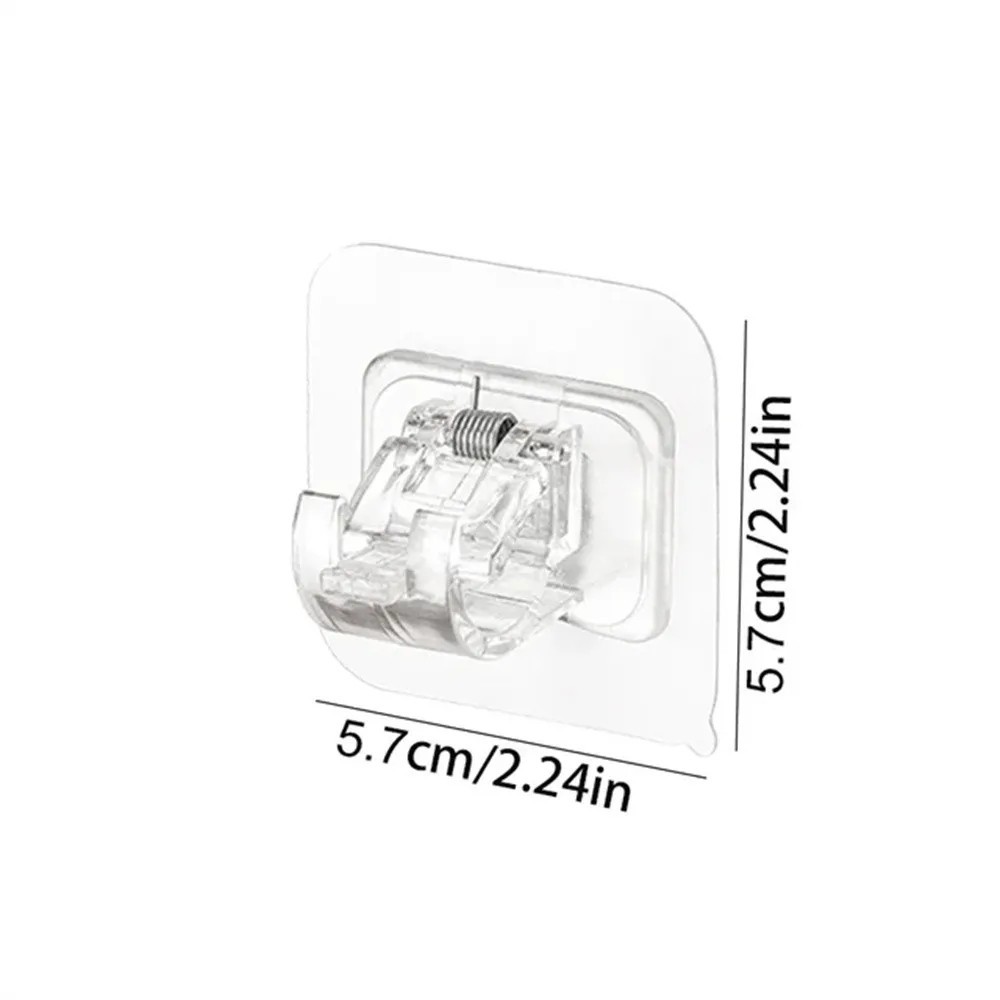 4,8PCS Nail Free Adjustable Curtain Rod Clip Brackets Self Adhesive Holder Hooks gallery