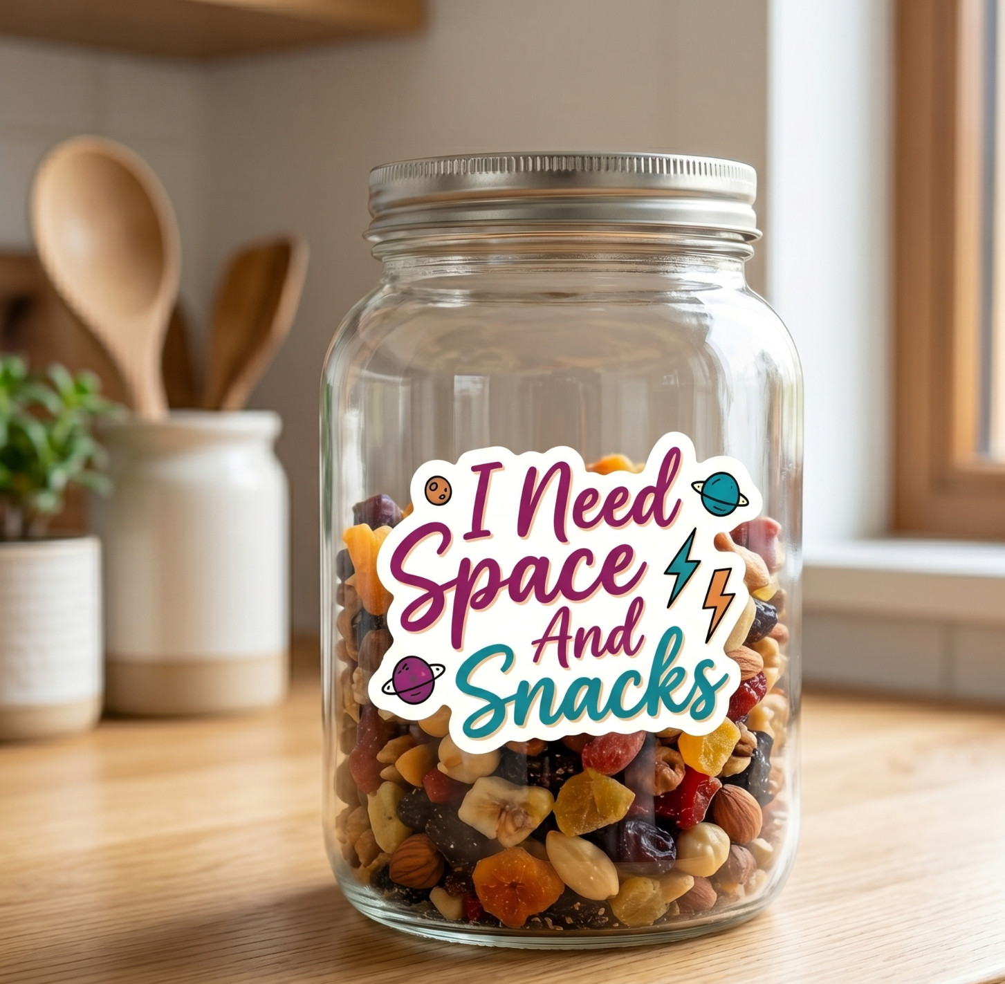 I Need Space And Snacks Sticker Funny Introvert Anxiety Vinyl Decal gallery