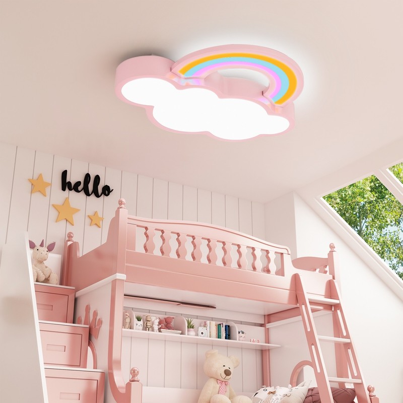 20'' Cloud Rainbow Ceiling Light Fixture Dimmable Flush Mount LED Ceiling Lamp gallery