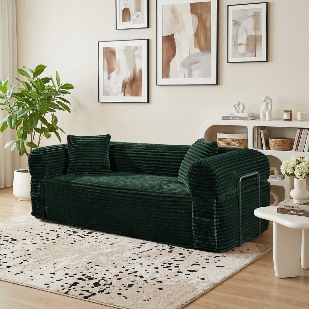 Compression Sofa-Convertible Sleeper Sofa Bed,Floor Couch with Fixed-Shape Frame