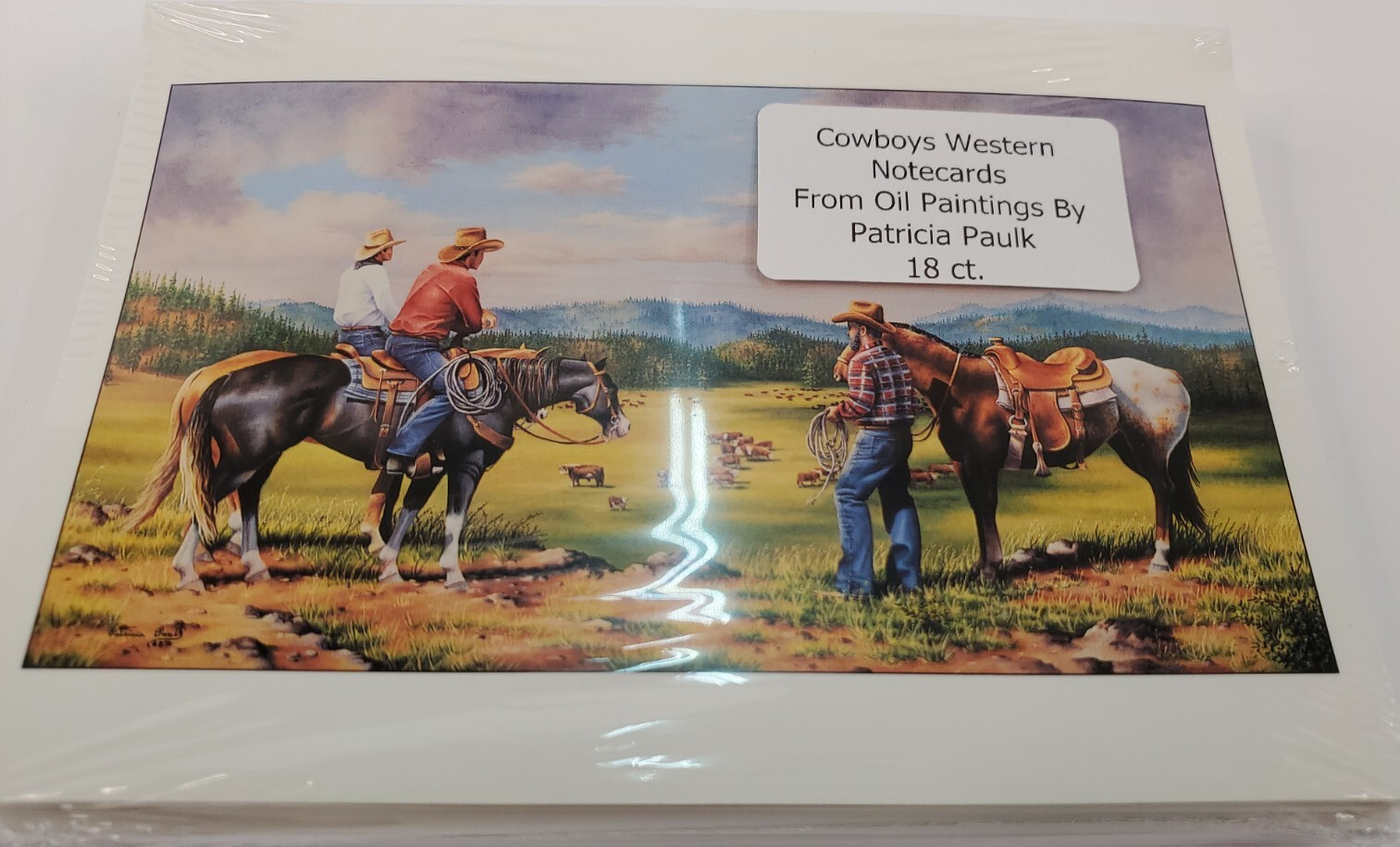 BLANK Notecards & Envelopes 18 Pk. Oil Paintings of Western Cowboys 5" x 7" gallery