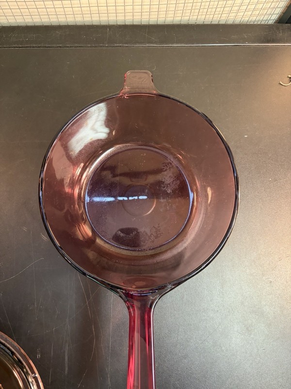 VISIONS Corning Cranberry Vision Ware Glass Handled Saucepan with Lid 2.5L gallery