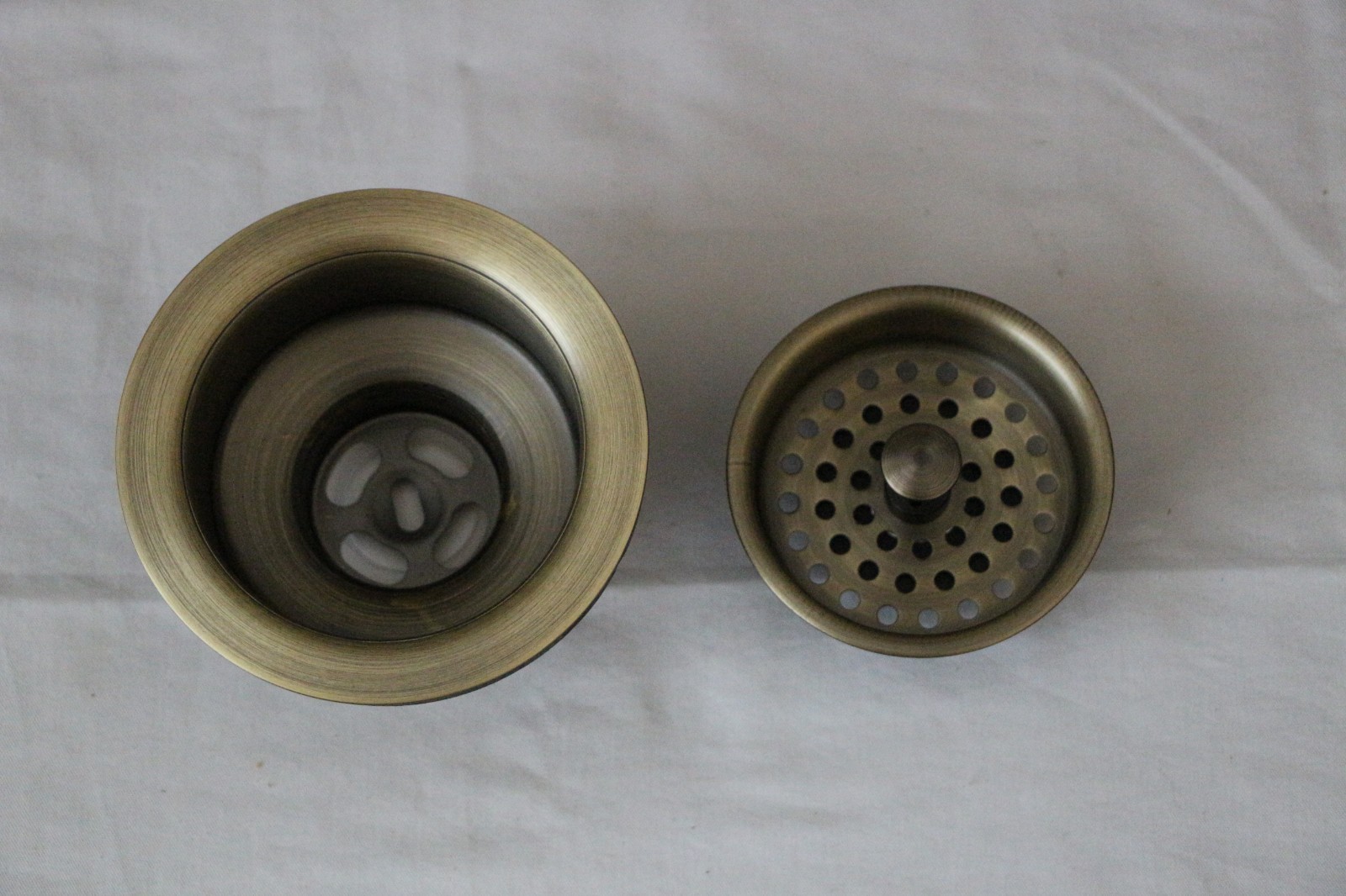 Signature Hardware 3-1/2" Basket Strainer Model: SH171AGBR Aged Brass Finish gallery