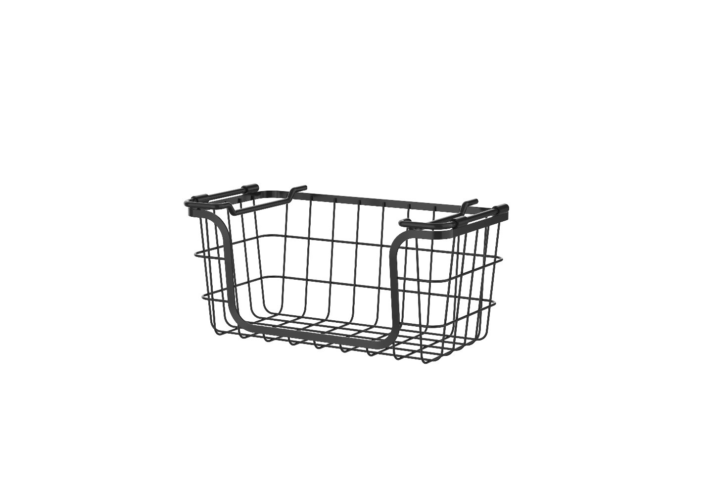 Stackable Metal Wire Storage Basket Set for Pantry, Countertop– Black, Set of 3 gallery