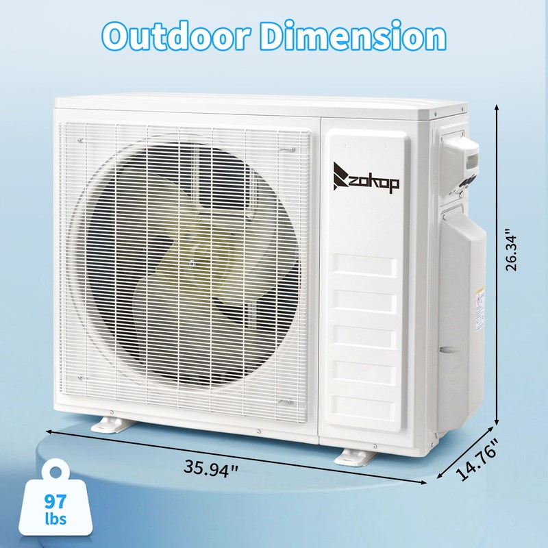 28000 BTU 3 Zone AC Ductless Mini Split Air Conditioner & Heat Pump - 9K+9K+9K gallery
