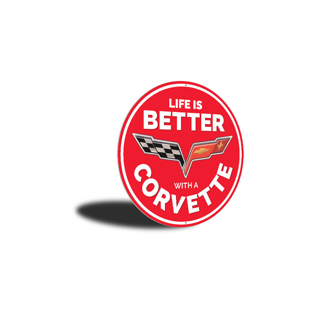 Life is Better with a Corvette, Garage Car Sign, Chevy Car Aluminum Sign gallery