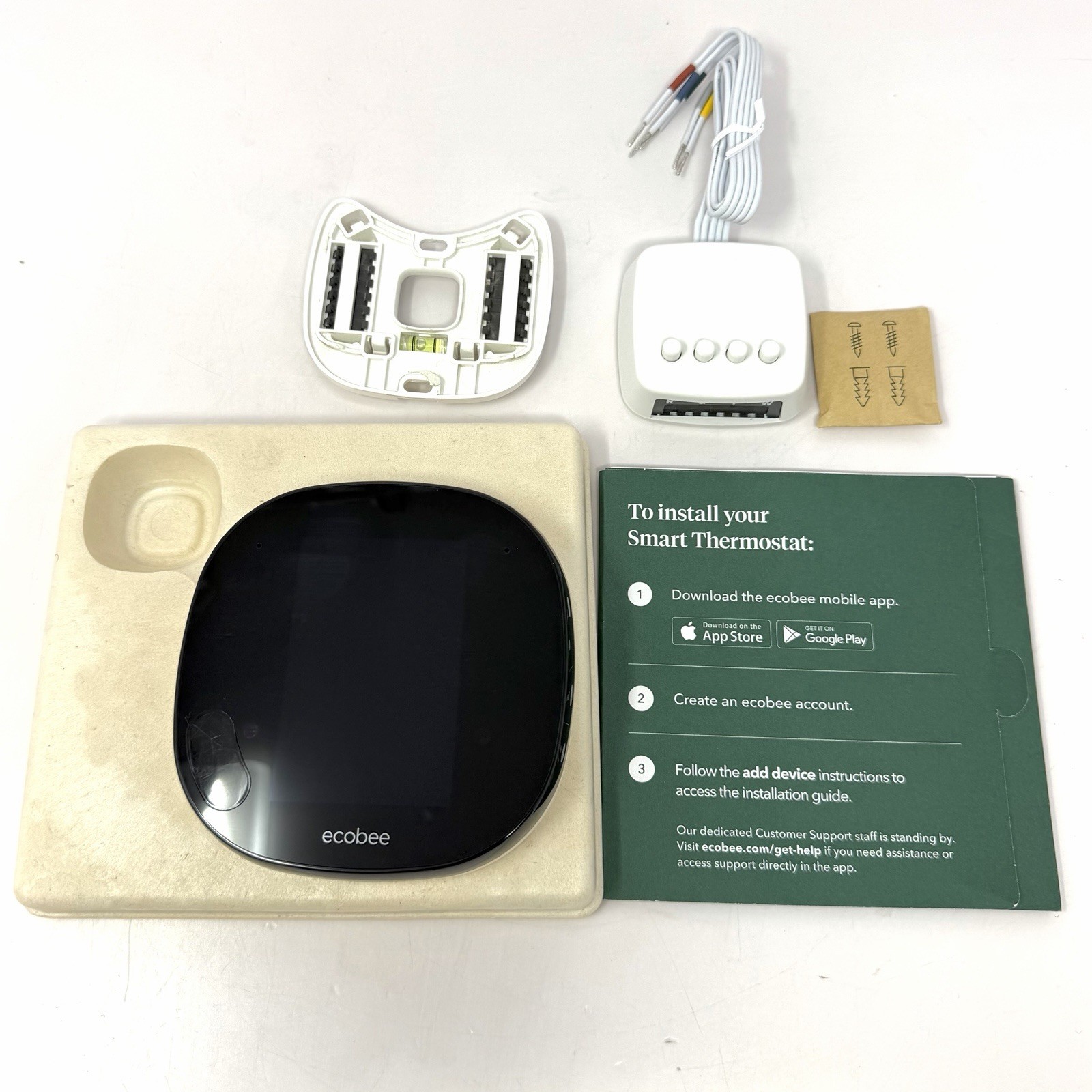 Ecobee Smart Thermostat with Voice Control EB-STATE5-01 ecb402 No Backplate EUC gallery