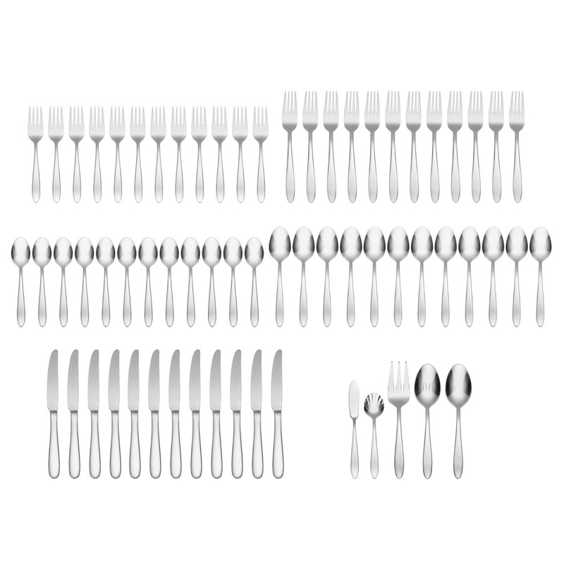 Oneida Mooncrest 65-Piece Flatware Set, Service for 12 Silver gallery