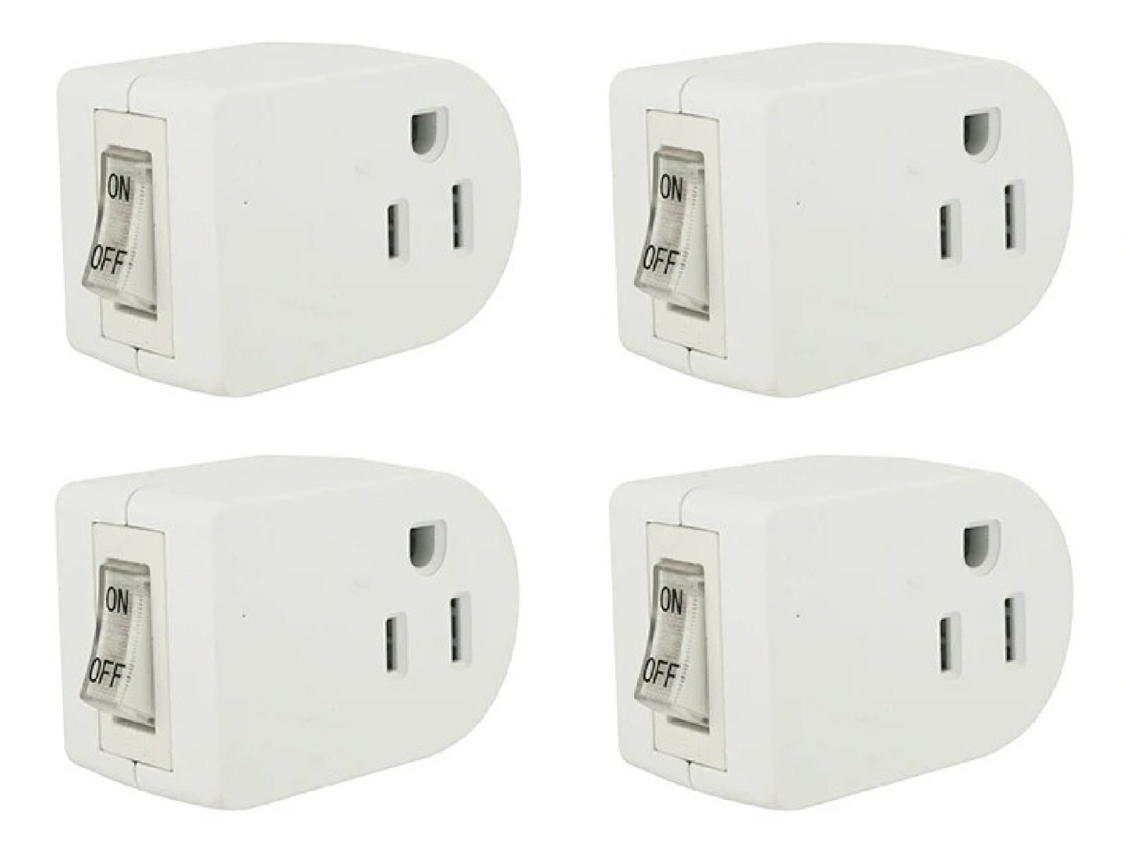 4X Grounded On/Off LIGHTED POWER SWITCH Single AC Wall Plug Electrical Outlet gallery