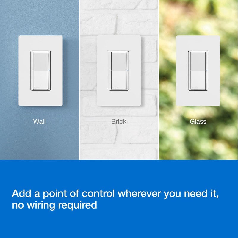 Smart Remote Control for Dimmers & Switches, On/Off, Wall Mount/Tabletop, White gallery