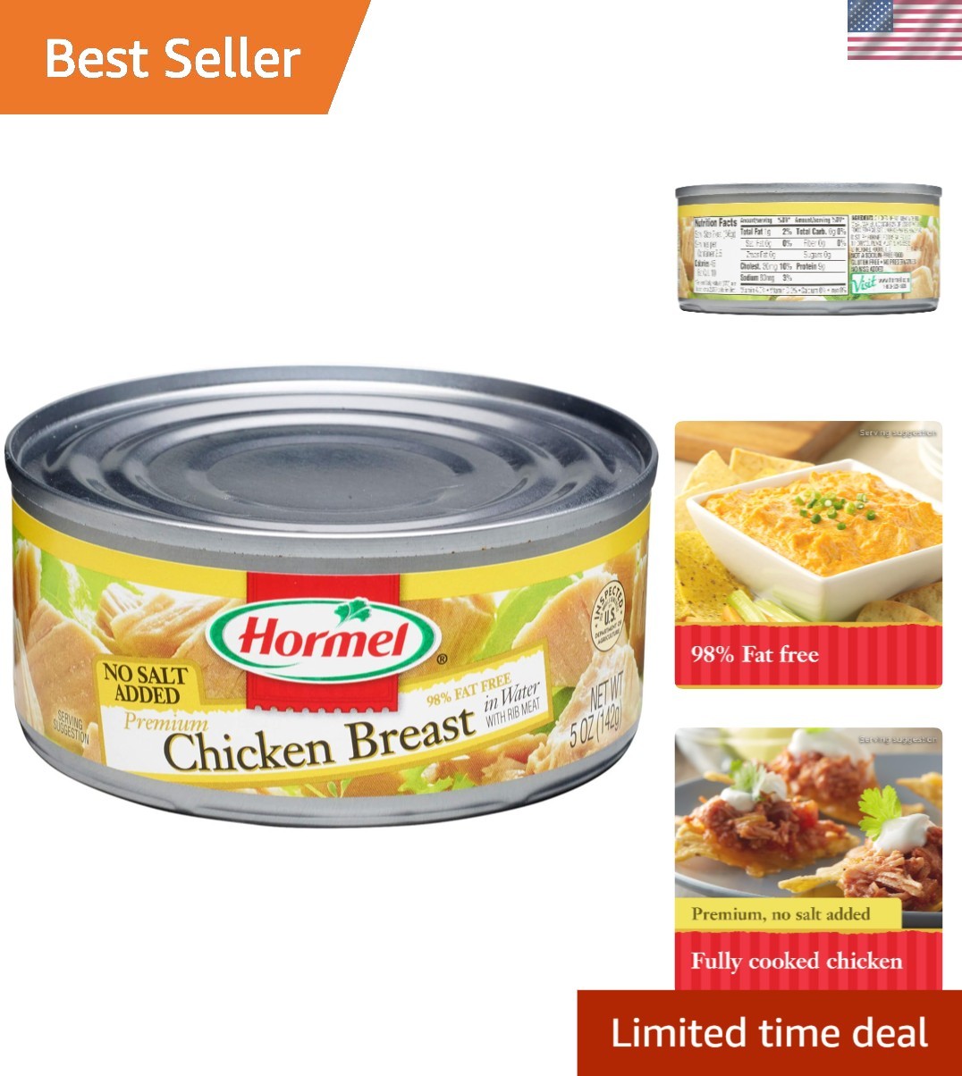 Delicious No Salt Added Chunk Chicken Breast, 5oz (12-Pack) - 98% Fat Free gallery